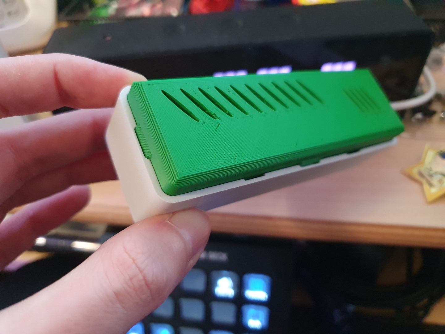 The alternative backplate in place, closing up the sensor and containing the Wemos D1 Mini as well